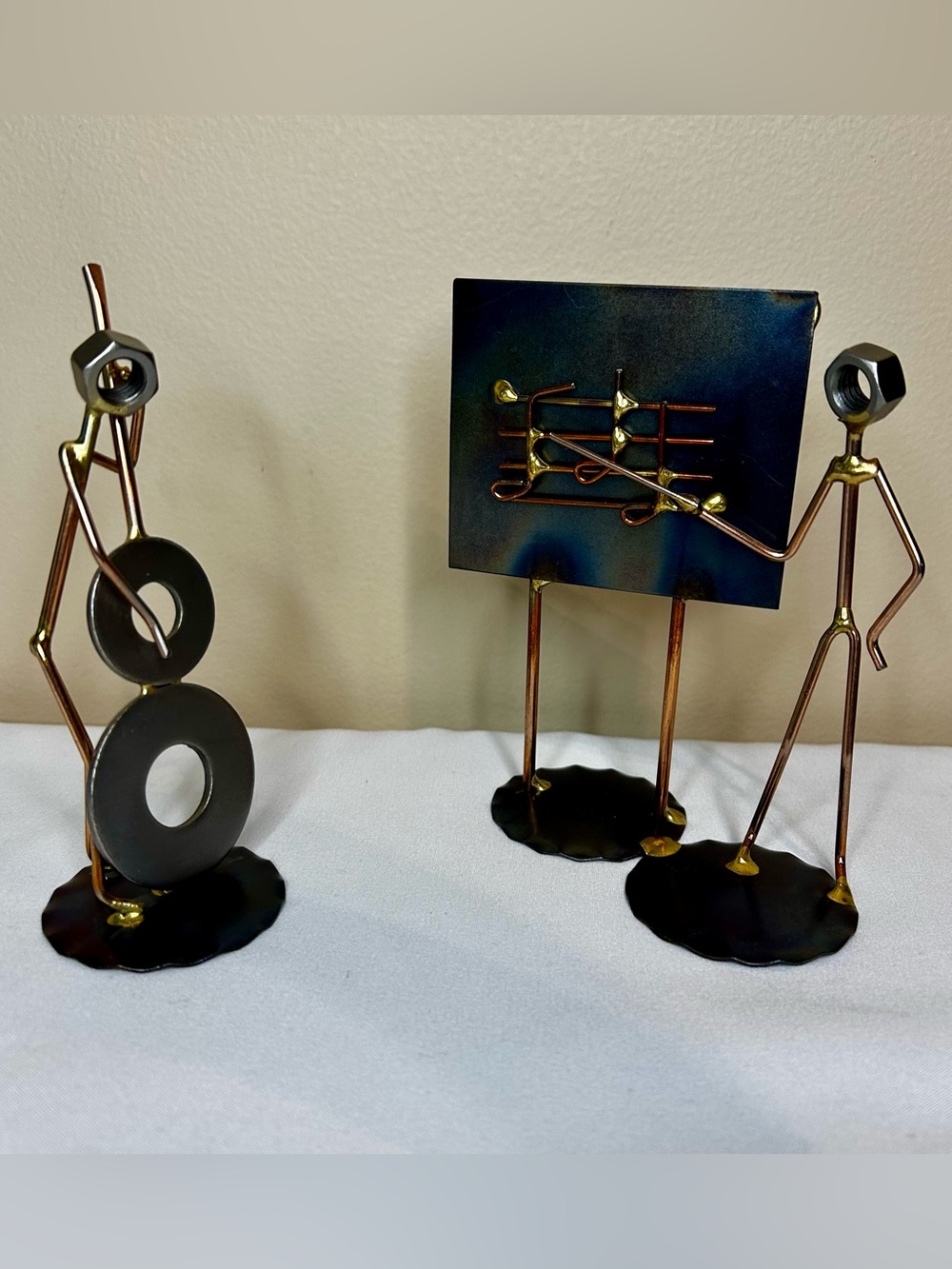 Metal Figurines- Music Teacher & Bass Violin Player